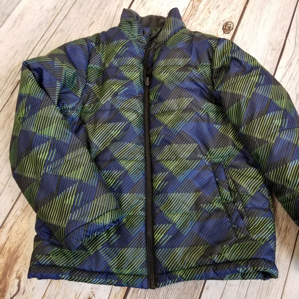 Swiss Tech Boys Size Medium 8 Jacket Blue Green Black